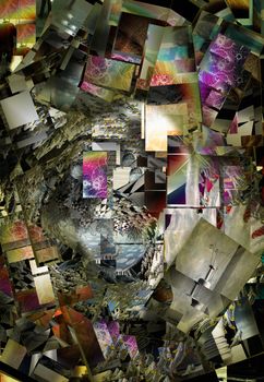 Complex Surreal Abstract Art. 3D rendering