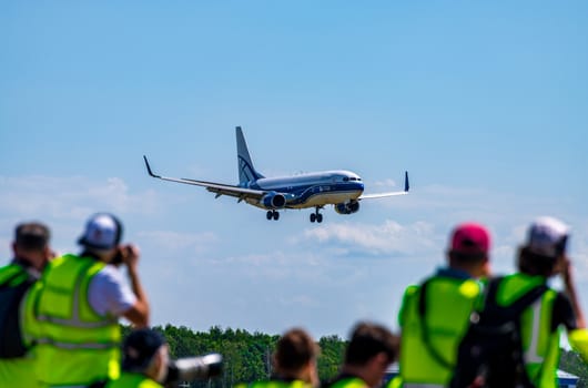 July 2, 2019, Moscow, Russia. Airplane Boeing 737-800F ATRAN - Aviatrans Cargo Airlines at Vnukovo airport in Moscow.