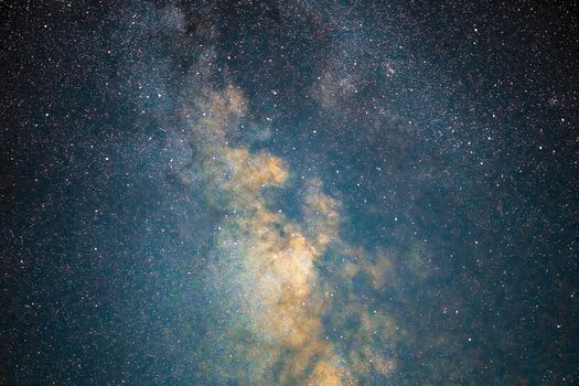 Milky way galaxy stars space dust in the universe, Long exposure photograph, with grain. Summer night sky Milkyway nightscape