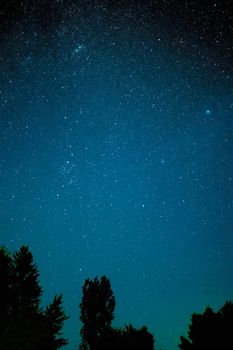 Star night galaxy stars space dust in the universe, Long exposure photograph, with grain. Summer night sky Milkyway nightscape