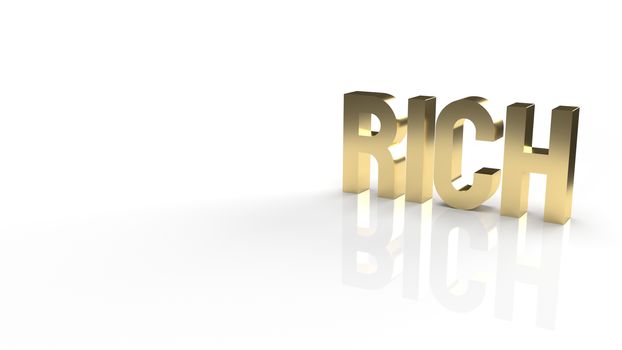 rich gold text for business content 3d rendering.