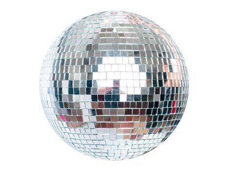 Shining Disco Ball dance music event equipment on white background