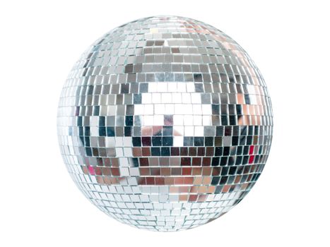 Shining Disco Ball dance music event equipment on white background