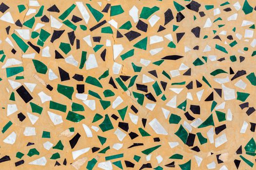 colored glass junk mosaic plaster wall seamless flat texture.