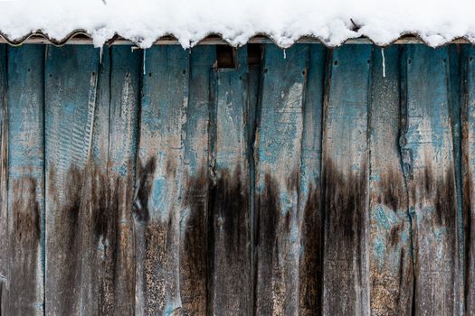 old wooden barn planks wall winter texture and background.