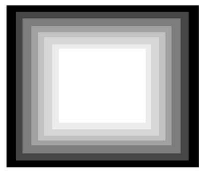 Drawing geometric square on the white background, illusion