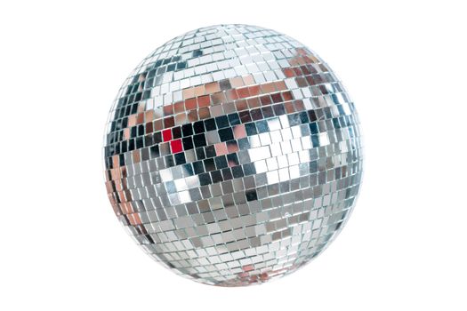 Shining Disco Ball music event equipment isolated on white background