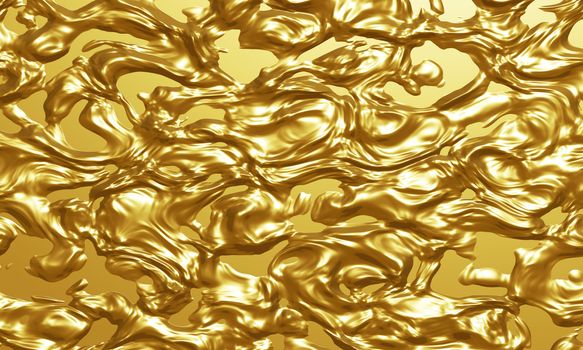 Gold liquid texture background 3D render