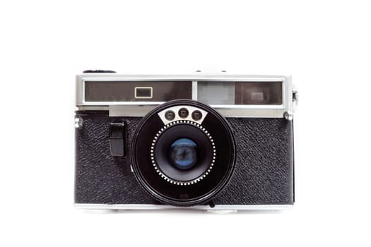 An old film camera. Sovietic retro fotocamera.