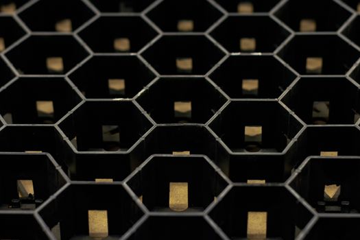 black textural background from hexagonal