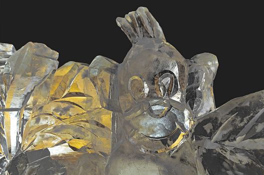 A figure of ice. Front view.