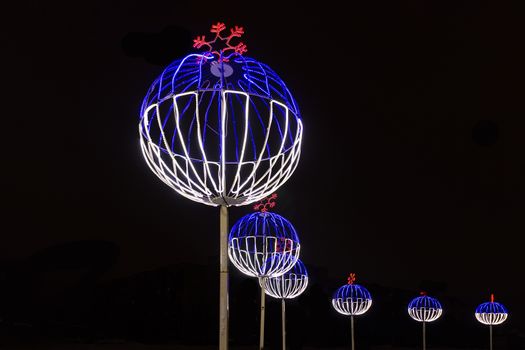 Balls on the street New Year's installation