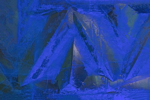 Blue textured background made of ice