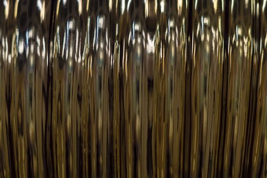 Glass golden material. Macro shot.