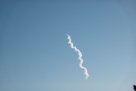 Exhaust trail from a rocket launch in Florida.