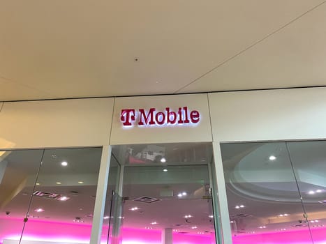 Orlando, FL/USA - The exterior of a T Mobile store at the Millenia Mall in Orlando, Florida