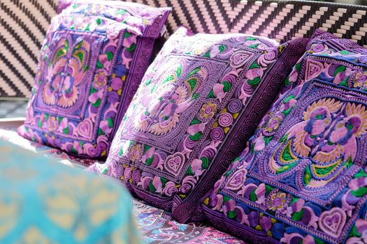 Detail image of Colorful traditional pattern pillows