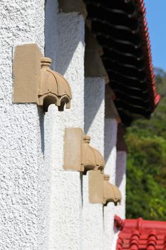 Wall facade of a small village church building, Mossel Bay, South Africa