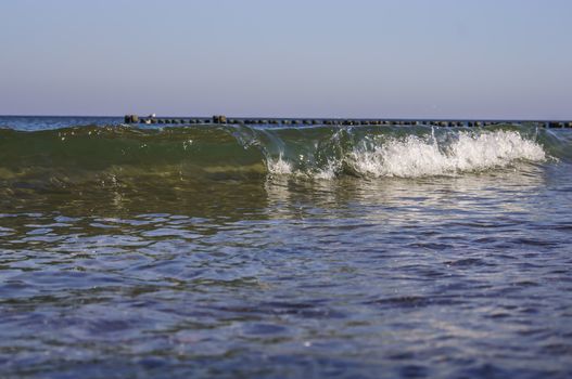 Waves on the Baltic Sea beach