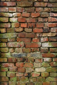 red brick wall texture grunge background with corners to interior design