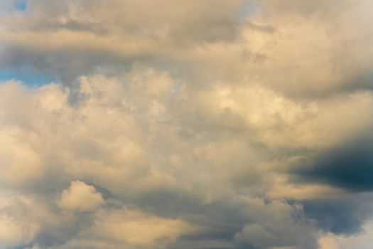 Stunning summer cloud scape - natural meteorology abstract background clouds floating across sky to change weather. Optical and atmospheric dispersion, soft focus, motion blur clouds.