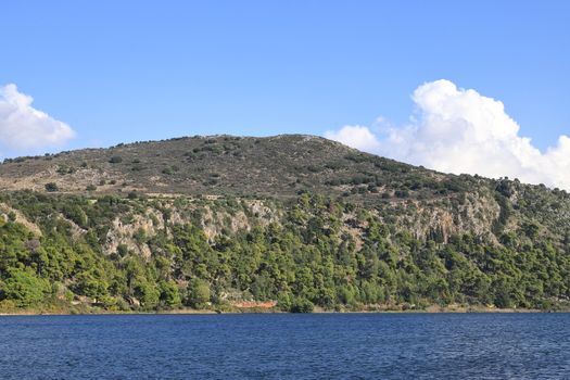 Koutavos Lagoon is located on the Greek island of Kefalonia.  The lagoon lies at the head of Argostoli Bay and acts as a nature reserve for wildlife including turtles and waterfowl.