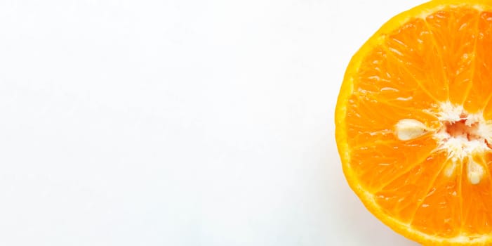 Orange displays details of orange slices and orange seeds on a separate white background.