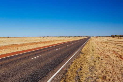 Stuart Hwy in the Northern Territory near Erldunda in Australia