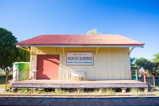 Mount Surprise railway station which hosts the Savannahlander train in rural Queensland, Australia