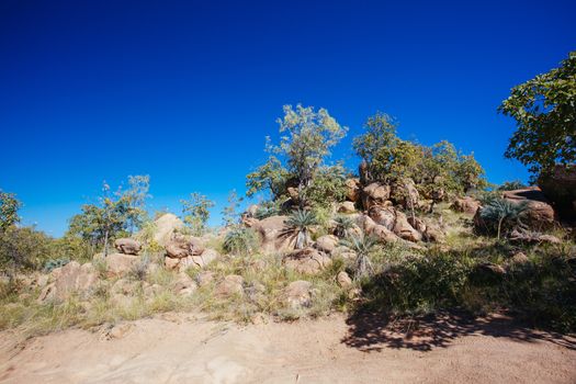 O'Brien's Creek and surrounding gem fossicking landscape near Mount Surprise in Queensland, Australia