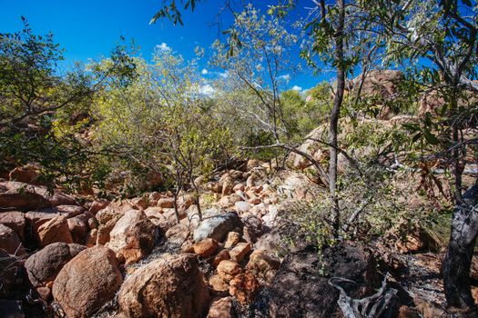 O'Brien's Creek and surrounding gem fossicking landscape near Mount Surprise in Queensland, Australia