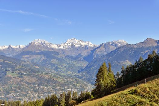 The Grand Combin, seen from Pila above Aosta