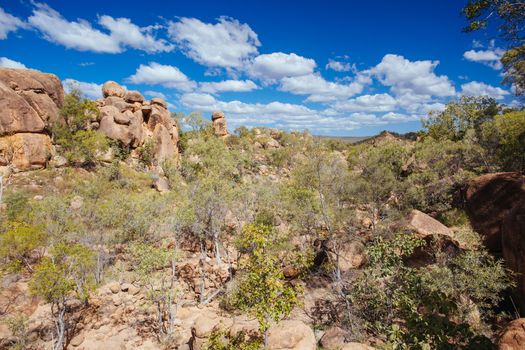 O'Brien's Creek and surrounding gem fossicking landscape near Mount Surprise in Queensland, Australia