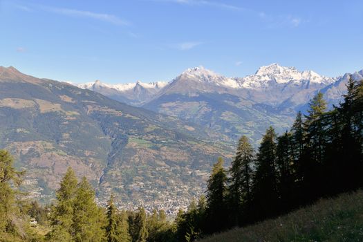 The Grand Combin, seen from Pila above Aosta