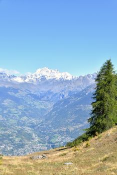 The Grand Combin, seen from Pila above Aosta