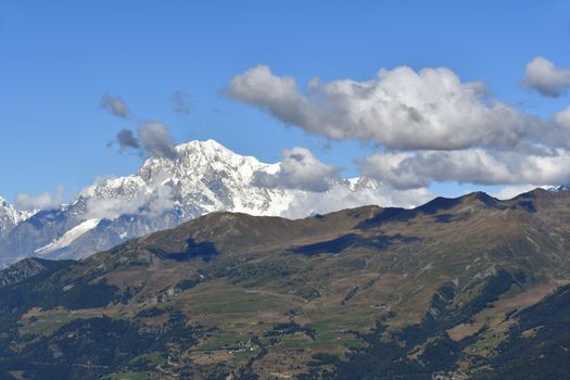 The Grand Combin, seen from Pila above Aosta