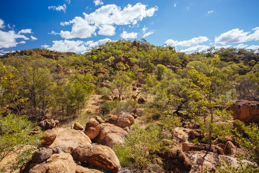 O'Brien's Creek and surrounding gem fossicking landscape near Mount Surprise in Queensland, Australia