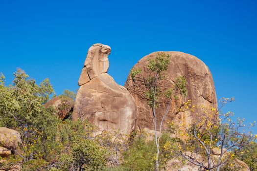 O'Brien's Creek and surrounding gem fossicking landscape called Eagle Rock near Mount Surprise in Queensland, Australia