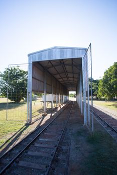 Mount Surprise railway station which hosts the Savannahlander train in rural Queensland, Australia
