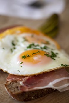 eggs sunny side up on rye bread