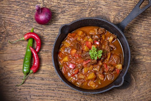 hungarian goulash with meat and potatoes