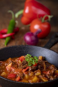 hungarian goulash with meat and potatoes