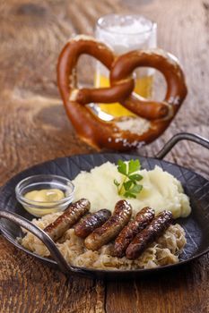 nuremberg sausages in a pan