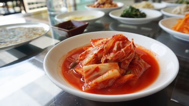 Kimchi is Traditional Korean side dish , fermented vegetables