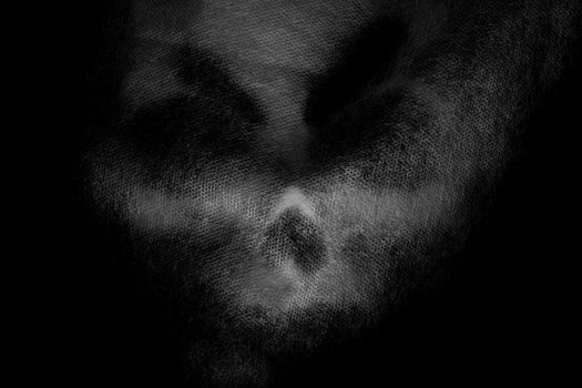 Ghost mask with background of horror in the dark.