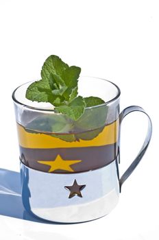 tea and peppermint leaves