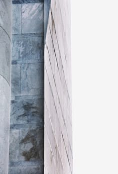  Marble building facade , impressive glimpse view ,vertical composition ,bright marble surface 