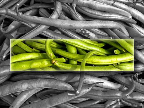 green beans on focus