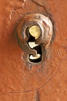 old ,rusty keyhole