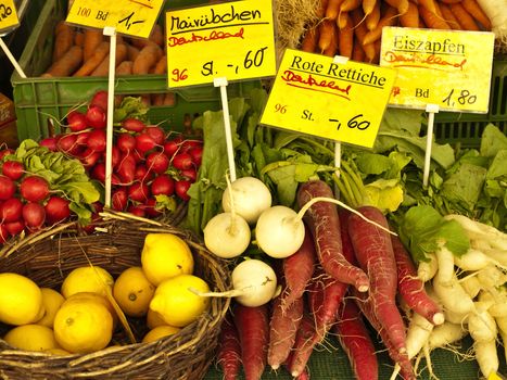 vegetables at a farmer market